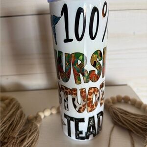 Colorful '100% Nurse Student' White Tumbler
